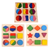 Kids Baby Wooden Learning Geometry Educational Toys Puzzle Montessori Early Learning Toys230k