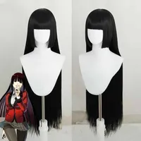 Synthetische pruiken Hairjoy Kakegurui Yumeko Jabami Heat Resistant Hair Lang rechte zwarte cosplay Wig Tobi22