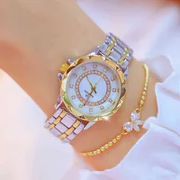 BS Bee Sister Brand de lujo 200 Rhintone Elegant Ladi Rose Gold Clock Watch For Women Relogio Femininoalj1