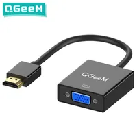 QGEEM HDMI Cable Compatible to VGA Adapter Digital Video Audio Converter HDMI VGA Connector for Xbox 360 PS4 PC Laptop TV Boxfre