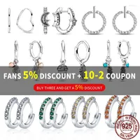 Hoop Huggie Pandach Color Silver Round Circon Pendientes de moda Accesorios de joyas de moda Gifthoop Farl22