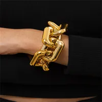 Bangle Punk Acrylic Bracelet Exaggerated Geometric Square Twisted Thick Chain Bracelets Bangles For Male Women Grunge JewelryBangle