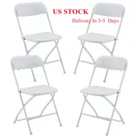 Estoque dos EUA NOVOS Cadeira dobrável de plástico Evento de festas de casamento Comercial White Outdoor Garden Chair Gyq FY4258