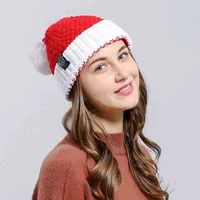 Chapeau en laine tricoté Santa Claus en automne de fête de Noël d'hiver Topper Topper Joyeux Noël Santa Claus Hat Classic T220805