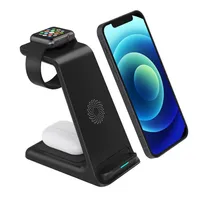 Epacket The 15W Wireless Charger Stand مناسب لـ iPhone 13 12 11 XR × 8 Apple Watch 3-in-1 Qi Fast Charging Base204a