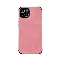 Lambbskin Pu Leather Phone Cases for iPhone 14 13 12 11 Pro Max XR XS X 8 7 Plus Sivel Silicone Phone Cover