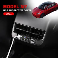 Per Tesla Modello Y 2021 Auto Parer Air Gent Outlet USB Ricarica Trim Protector Coperchio Autoadesivo Modello 3 2021 Tuning Auto Accessori