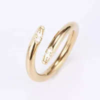Tırnak Yüzüğü Aşk Yüzük Tasarımcı Halkalar Kadın Mücevherleri Titanyum Çelik Tek Moda Sokak Hip Hop Çift Klasik Altın Gümüş Gül İsteğe Bağlı Boyut 5-10