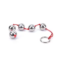 Anneaux de bande en acier inoxydable 5 boules Perles anales avec anneau Toys sexuels vaginaux Metal Boules pour femmes hommes Glass Adulte Kegel Ball