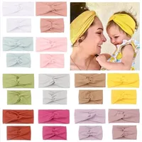 2PCSSet Mamma Mother Daughter Kids Baby Girl Bow pannband Solid Color Head Hair Band Accessories Parentchild Family Headwear 220610