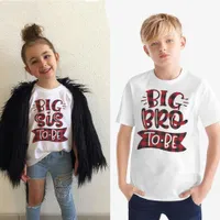 빅 브로 시스 (Big Bro Sis)는 소년 소녀 소녀 짧은 슬리브 티셔츠 형제 자매 가족 일치하는 탑 티