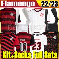 22 23 Flamengo Pre-Match voetbaltruien Black Excellence Fans Versie 2021 2022 2023 Training Diego Gabriel B.Henrique B. de Arascaeta voetbalshirt