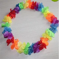 Flower arcobaleno hawaiano integrale Leis Leis Flower Beach Collana Ghirlanda Luau Party Gay Pride 40 Inch217D
