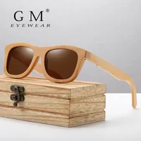 Sunglasses GM Vintage Bamboo Wooden Handmade Polarized Mirror Fashion Eyewear Sport Glasses In Wood Box