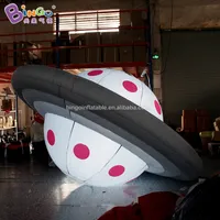 Modelos de espaçonaves infláveis ​​Adicionar luzes LED Inflação Espaço do tema Decoração explodir balões de UFO para evento de festa com ventilador de ar 2m 3m 4m para brinquedos esportes