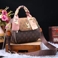 Fashion vintage imprimé décontracté en cuir authentique sac crossbody un sac à bandoulière rétro Femme à main delle Donne della borsa e borse