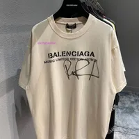 Дизайнерские футболки для Mens Balencaigass Оригинал Парижской весны и летняя новая английская буква RP-дизайнер подпись с короткими рукавами.