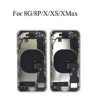 Back Cover For iphone 8g 8 plus x Xs Max Back Middle Frame Chassis Full Housing Assembly Battery Cover Door Rear with Flex Cable267E