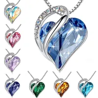 Pendant Necklaces European And American Fashion Ocean Heart For Women Multicolor Zircon Crystal Necklace Jewlery Wholesale BulkPendant