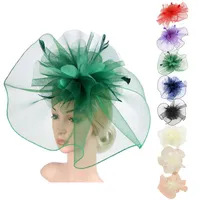 Fascia per feste 2019 affascinante cappello fiore piuma mesh tea party bandband for women t200620269n