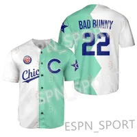 22 Bad Bunny 2022 All Stars Split Jersey Cubs Baseball Trikots Chicago Männer Frauen Jugend