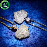 Hip Hop Bling Chains Jewelry Men helado Pense Pendientes de corazón de diseñador de lujo Collar Diamante Fashion Love Charm Gold Silver P264V