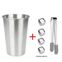 Ins Style 350 500ml Stainless Steel Beer Cups Household Office Bar Cold Water Drinks Coffee Tumbler Milk Kitchen Drinkware Mug L220624