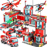 1123PCS Fire Station Classic Model Blokkeert stadsconstructie bouwsteen bakstenen educatief speelgoed voor kinderen geschenk Q06242462