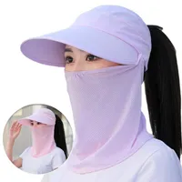 Wide Brim Hats Women Summer Neck Cover Hat Lady Sun Cap Anti UV Foldable Female Casual Outdoor Sport Hiking For