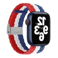 Плетеная нейлоновая соло -петля Elastic Best Best Best для Apple Watch Serie Serie 6 SE 5 4 3 Заменяемая ткани плетена