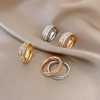 Wedding Rings Full Eternity Luxury Classic Bands Couple For Women Men Gold-Color Gift Stainless Steel ZC Elegant Love JewelryWedding