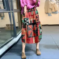 Signe Dasswei Elastica vintage High Waist Retry Cotton Skirt per donne 2022 Spring Summer Midi Femme Skirtskirt