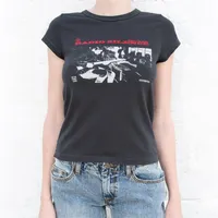 Vintage klasik rock grafik tişört kadın yaz yuvarlak boyun kısa kollu pamuk femme gündelik sokak kıyafetleri y2k ops 220602