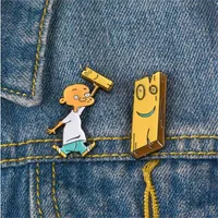 Jonny ve Plank emaye pin anime eene rozeti broşa yaka pimi kot gömlek yaka çocukluk karikatür mücevher hediyesi arkadaşlar için gc1437