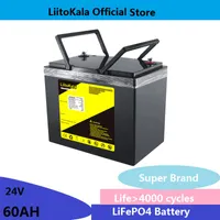 Liitokala helt ny 24V 60Ah 50ah Lifepo4 batteri strömförsörjning för 8s 29.2V RV Camper Golf Cart Off-Road Off-Grid Solar Wind