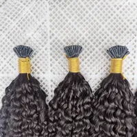 MONGOLIO 3B 3C 3C Vergine non trasformato Afro Kinky Curly I Tip Extensions Human Hair Extension
