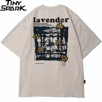 Männer Hip Hop T -Shirt Streetwear Harajuku Blumen T -Shirt Übergroße Sommer Kurzarm T -Shirt Lose Baumwolltimen Tees HipHop 220729