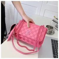 Lattice small women trend fashion chain Single Messenger Bags 54% off online shop