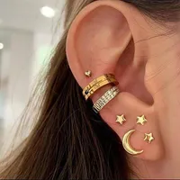 Stud Boho Golden Sun Star Moon Earring Set Dames Retro Fashion Sweet Geometric Metal Earrings Glamour Girl Birthday Gift JewelryStud