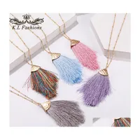 H￤nge halsband l￥ng colorf tofs halsband f￶r kvinnor charm vintage mode tr￶ja koho bohemiska etniska smycken droppe deliv dhgbo