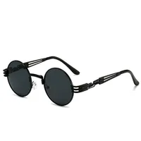 Óculos de sol ronde zonnebril steampunk retro dames heren uv400 brril shadow rijden gothic zonnebrilsunglasses