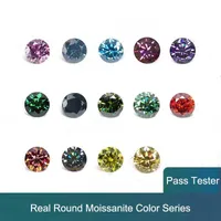 Andra runda klippta Moissanite lösa stenar färg Moissanita Diamond Gemstone 8 Heart Arrow Lab Pass för DIY JewLery Other Other Others