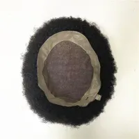 4 mm afro toupee mono koronki indyjskie dziewicze ludzkie włosy zamiennik włosów pełna ręka związana męskie peruki dla czarnych mężczyzn szybkie dostarczanie ekspresji