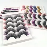 Curly Messy Thick 3D Mink Hair False Eyelashes 5 Pairs Set Soft Light Reusable Hand Made Multilayer Fake Lashes Extensions Easy to Wear 4 Models DHL