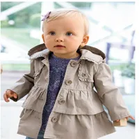 Children Tench Coat Khaki Baby Girl Coat Kids Jacket Baby Girl Clothes Outfits Trench Outerwear309G