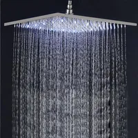 Tête de douche de salle de bain Nickel noir chrome or 16 pouces LED tête pluie haute pression sans bras de flux d'eau TEMP V0BV221L284N