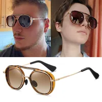 Sonnenbrille Lioumo Mode hochwertige polarisierte Männer Steampunk -Schutzbrillen Frauen runde Vintage -Brillen UV400 Schutz Zonnebril Heren