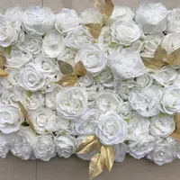 Белое золото 3D цветочная настенная панель -бегун Свадебная мастерская шелк роза Пион свадебный фон