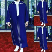 Ethnic Clothing Traditional Muslim Eid Middle East Jubba Thobe Men Arab Robes With Long Sleeves Gifts For HusbandEthnic
