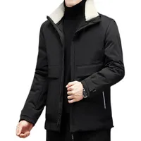 남자 다운 파카 겨울 남성 두꺼운 따뜻한 남자 무거운 오리 패딩 자켓 코트 수컷 양고기 털 윈드 브레이커 m-3xlmen 's